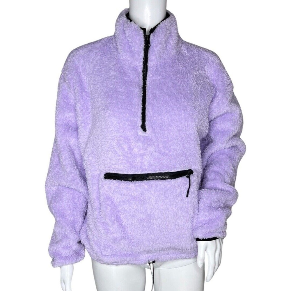 Derek Heart Shirt Juniors Large Purple Black Fleece Sweatshirt Casual Outdoors